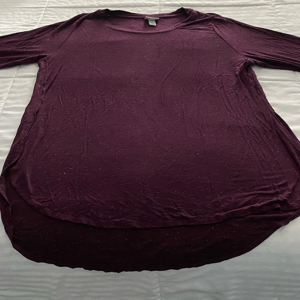 Purple long sleeve shirt